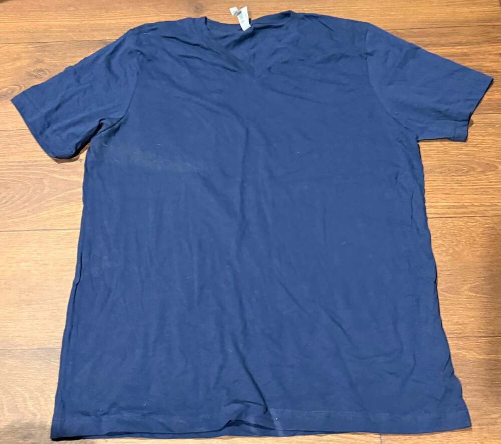 Bella + Canvas Airlume Jersey V-Neck T-Shirt Blue XL